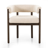 Featuring Cassie Charter Oatmeal Dining Chair by Four Hands at Amethyst Home. Upholstered in high-performance fabric, this sculpted dining style features a comfortable yoke back and exterior fold detailing, all framed by solid ash. Performance fabrics are specially created to withstand spills, stains, high traffic and wear, ensuring long-term comfort and u. Amethyst Home provides interior design, new home construction design consulting, vintage area rugs, and lighting in the Scottsdale metro area.