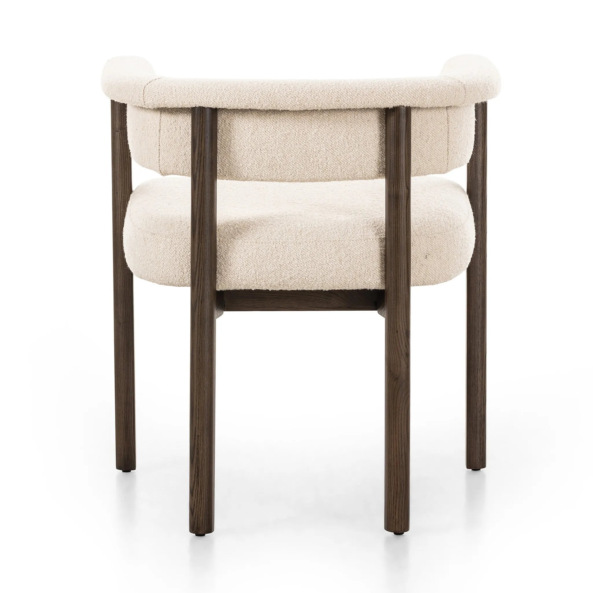 Featuring Cassie Charter Oatmeal Dining Chair by Four Hands at Amethyst Home. Upholstered in high-performance fabric, this sculpted dining style features a comfortable yoke back and exterior fold detailing, all framed by solid ash. Performance fabrics are specially created to withstand spills, stains, high traffic and wear, ensuring long-term comfort and u. Amethyst Home provides interior design, new home construction design consulting, vintage area rugs, and lighting in the Washington metro area.