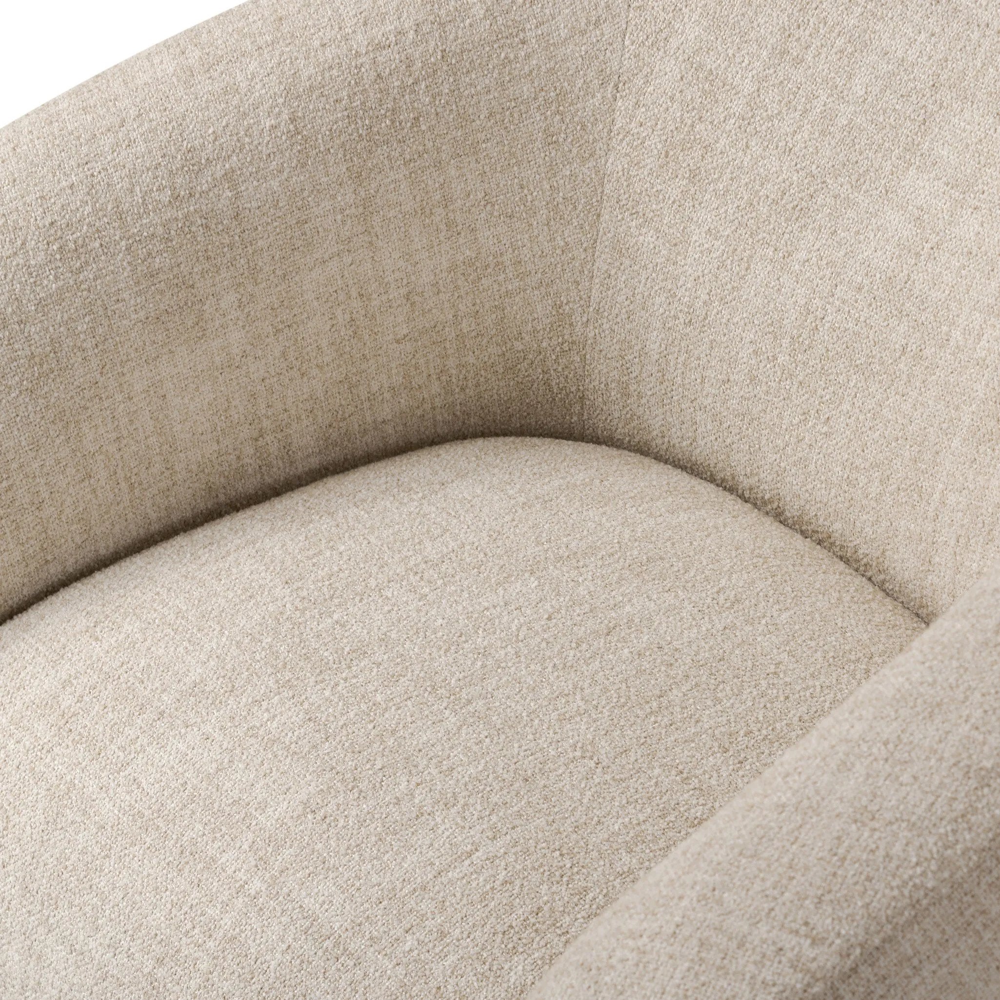 Featuring Channing Yuma Cream Swivel Chair by Four Hands at Amethyst Home. This Channing Yuma Cream Swivel Chair offers 360-degree rotation capabilities for maximum mobility and versatility. Perfect for any modern space, this chair provides both style and functionality, making it the perfect choice for any home or office. 
Overall Dimensions: 41.25" L x 38.. Amethyst Home provides interior design, new home construction design consulting, vintage area rugs, and lighting in the Nashville metro area.