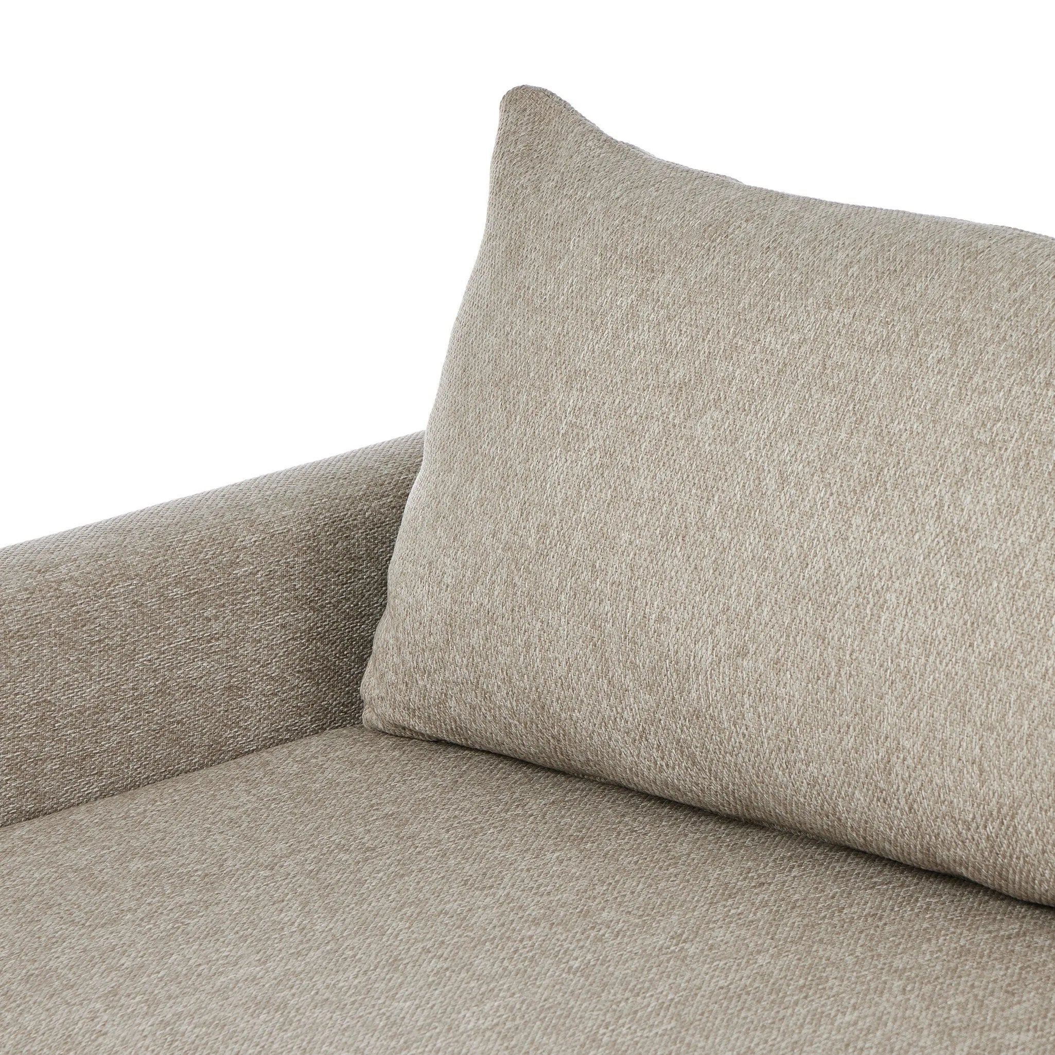 Featuring Chapman Concha Fog Outdoor Metal Sofa by Four Hands at Amethyst Home. Elevate your outdoor space with the Chapman Concha Fog Outdoor Metal Sofa. Featuring a sleek and modern design, this sofa is perfect for lounging and entertaining. Made with durable metal, it is built to withstand the elements. Experience comfort and style in one with the Chap. Amethyst Home provides interior design, new home construction design consulting, vintage area rugs, and lighting in the Kansas City metro area.