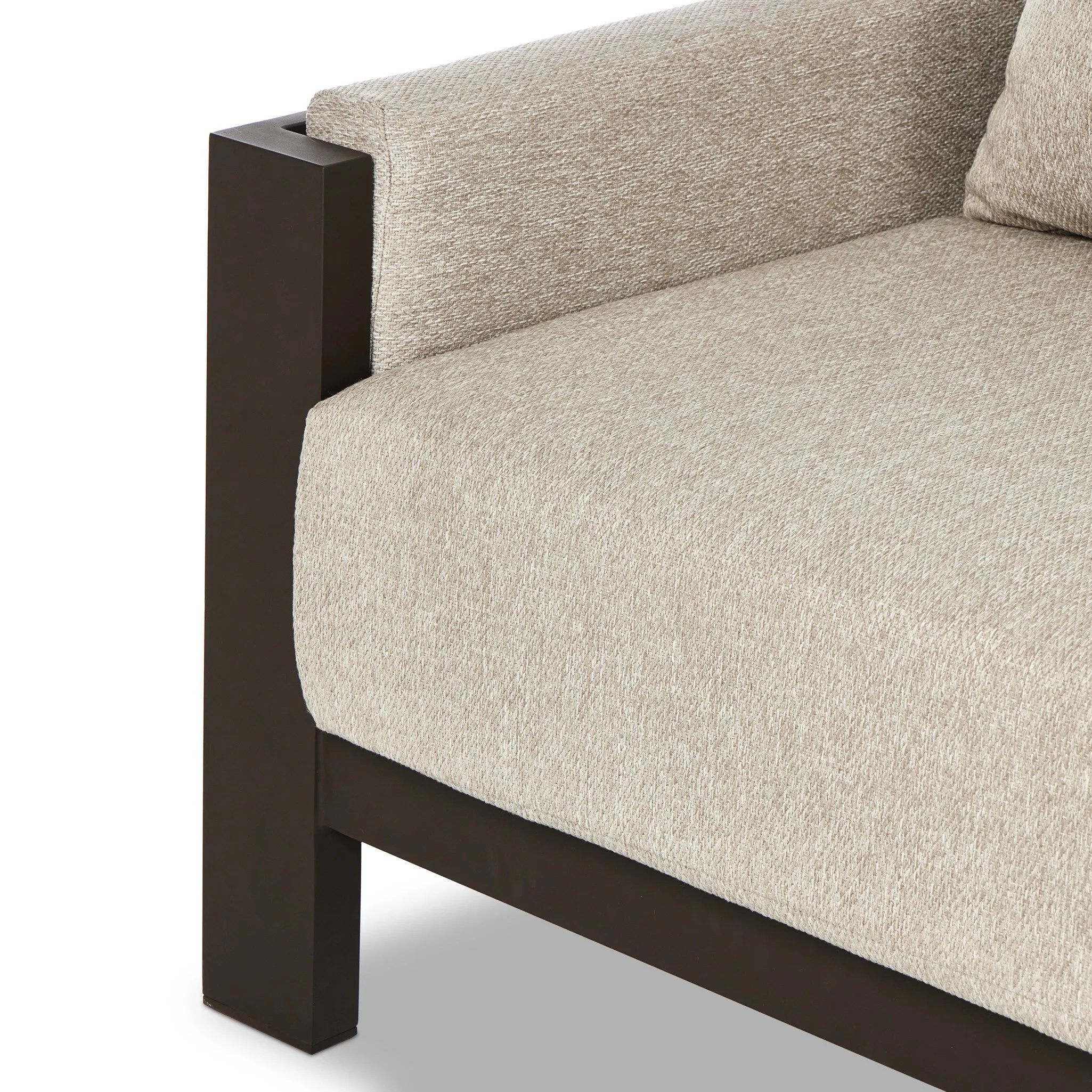 Featuring Chapman Concha Fog Outdoor Metal Sofa by Four Hands at Amethyst Home. Elevate your outdoor space with the Chapman Concha Fog Outdoor Metal Sofa. Featuring a sleek and modern design, this sofa is perfect for lounging and entertaining. Made with durable metal, it is built to withstand the elements. Experience comfort and style in one with the Chapman Co. Amethyst Home provides interior design, new home construction design consulting, vintage area rugs, and lighting in the Miami metro area.