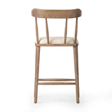 Featuring Colter Antwerp Natural Counter Stool by Four Hands at Amethyst Home. Made from solid ash with an amber finish, this versatile counter stool pairs an airy back with tapered spindles, for a simple, inviting look. A fixed upholstered seat of high-performance fabric adds a smart, comfortable touch. Steam regularly for a crisper fabric look. Performance fa. Amethyst Home provides interior design, new home construction design consulting, vintage area rugs, and lighting in the Omaha metro area.