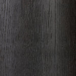 Unexpected contours give this bookcase its warm, modern vibe. Crafted oak veneer with a worn black finish, rounded legs are inset from the shelves with a plinth-like effect Amethyst Home provides interior design, new home construction design consulting, vintage area rugs, and lighting in the Scottsdale metro area.