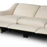 Featuring Crawford Antigo Natural Power Recliner 3-Piece Sectional Sofa by Four Hands at Amethyst Home. A fresh take on the classic recliner. Customize your comfort level with the push of hidden buttons with pieces in our Power Motion collection. Sculpted in light, versatile high-performance fabric. Performance fabrics are specially created to withstand s. Amethyst Home provides interior design, new home construction design consulting, vintage area rugs, and lighting in the Los Angeles metro area.
