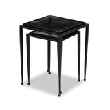 Featuring Dexter Smoked Black Cast Glass Nesting Tables by Four Hands at Amethyst Home. Embrace the mysterious with the Dexter smoked glass nesting tables.  Beautiful smoked glass gives a warm modern vibe while being practical.Overall Dimensions: 16.25"w x 16.25"d x 21.00"hWeight : 52.91 lbsMaterials : Cast Glass, Iron. Amethyst Home provides interior design, new home construction design consulting, vintage area rugs, and lighting in the Seattle metro area.