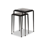 Featuring Dexter Smoked Black Cast Glass Nesting Tables by Four Hands at Amethyst Home. Embrace the mysterious with the Dexter smoked glass nesting tables.  Beautiful smoked glass gives a warm modern vibe while being practical.Overall Dimensions: 16.25"w x 16.25"d x 21.00"hWeight : 52.91 lbsMaterials : Cast Glass, Iron. Amethyst Home provides interior design, new home construction design consulting, vintage area rugs, and lighting in the Tampa metro area.