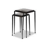 Featuring Dexter Smoked Black Cast Glass Nesting Tables by Four Hands at Amethyst Home. Embrace the mysterious with the Dexter smoked glass nesting tables.  Beautiful smoked glass gives a warm modern vibe while being practical.Overall Dimensions: 16.25"w x 16.25"d x 21.00"hWeight : 52.91 lbsMaterials : Cast Glass, Iron. Amethyst Home provides interior design, new home construction design consulting, vintage area rugs, and lighting in the Tampa metro area.