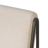 European inspiration gives streamlined character to this high-back metal-framed dining chair. Bent metal detail and tapered f