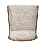 A tribute to traditional artistry and found pieces, this bar stool fluidly combines ash and burnished brass to frame a comfortable S-spring seat. Finished in heavy boucle-like upholstery that features a subtle linear pattern for added depth — creating a luxe, inviting feel. A design collaboration by Amber Lewis and Four Hands. Amethyst Home provides interior design, new home construction design consulting, vintage area rugs, and lighting in the Salt Lake City metro area.