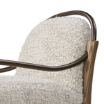 A tribute to traditional artistry and found pieces, this bar stool fluidly combines ash and burnished brass to frame a comfortable S-spring seat. Finished in heavy boucle-like upholstery that features a subtle linear pattern for added depth — creating a luxe, inviting feel. A design collaboration by Amber Lewis and Four Hands. Amethyst Home provides interior design, new home construction design consulting, vintage area rugs, and lighting in the Tampa metro area.