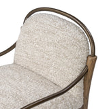 A tribute to traditional artistry and found pieces, this bar stool fluidly combines ash and burnished brass to frame a comfortable S-spring seat. Finished in heavy boucle-like upholstery that features a subtle linear pattern for added depth — creating a luxe, inviting feel. A design collaboration by Amber Lewis and Four Hands. Amethyst Home provides interior design, new home construction design consulting, vintage area rugs, and lighting in the Winter Garden metro area.