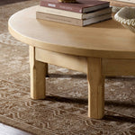 Featuring Derek Bleached Oak Veneer Coffee Table by Four Hands at Amethyst Home. Made from bleached oak, a unique eight-leg base supports a rounded tabletop. Inspired by a "found object" aesthetic, this piece works a nomadic vibe into any room. Overall Dimensions: 55.00"w x 55.00"d x 15.75"h. Amethyst Home provides interior design, new home construction design consulting, vintage area rugs, and lighting in the San Diego metro area.