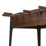 Streamlined for fun. This foosball table features a concrete playing surface and distinctly detailed players in cast aluminum. Rounded square wooden handles and cylindrical metal score counters tie together the sleek, industrial look of this foosball table, finished with tapered cast aluminum legs. Amethyst Home provides interior design, new home construction design consulting, vintage area rugs, and lighting in the San Diego metro area.