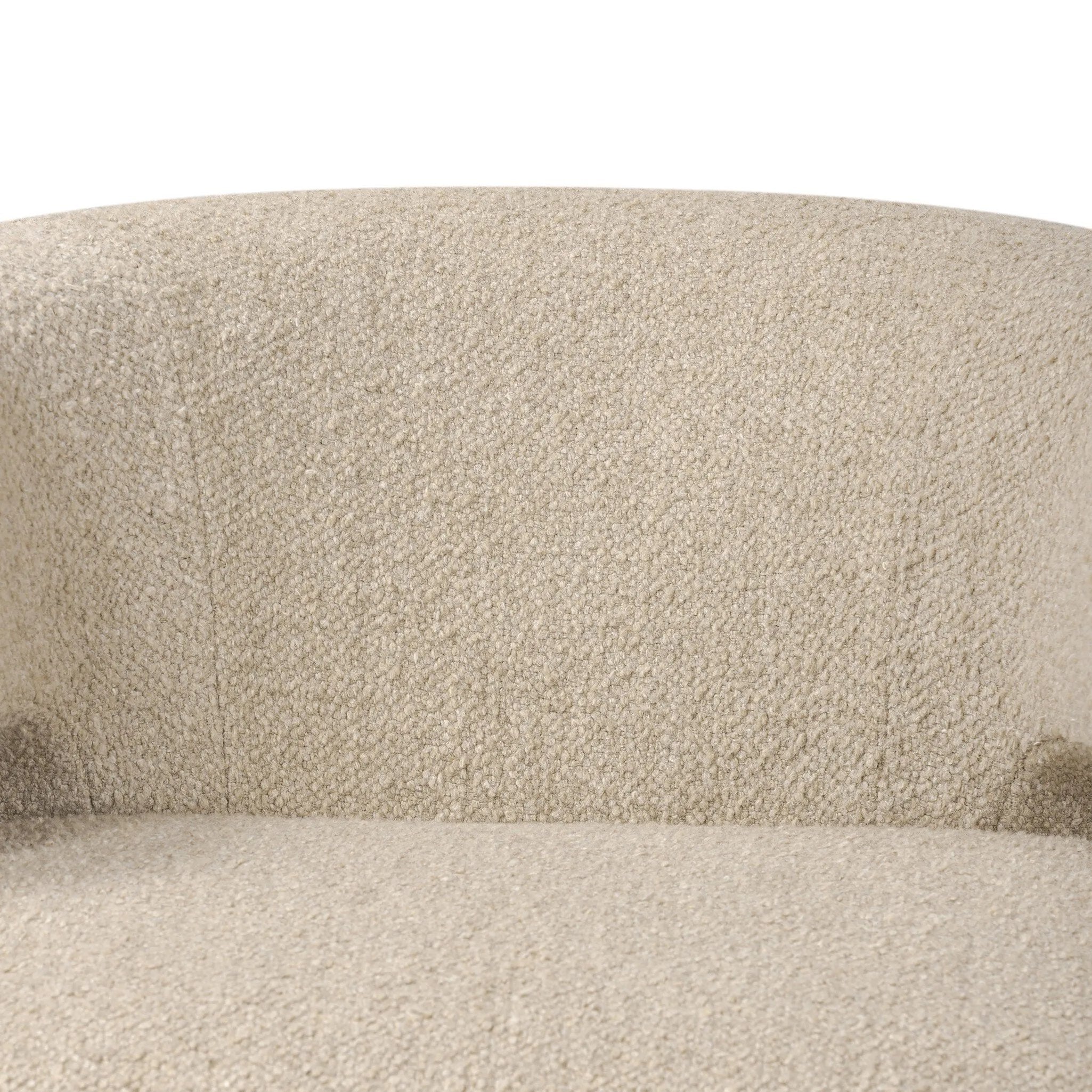 Featuring Dottie Berber Oatmeal Swivel Chair by Four Hands at Amethyst Home. Experience the perfect balance of style and comfort with our Dottie Berber Oatmeal Swivel Chair. Its unique swivel feature allows for easy movement and the oatmeal-colored berber fabric adds warmth and texture to any room.
Overall Dimensions: 33.75" L x 29.0 " W x 27.25" H
Materials: . Amethyst Home provides interior design, new home construction design consulting, vintage area rugs, and lighting in the Boston metro area.