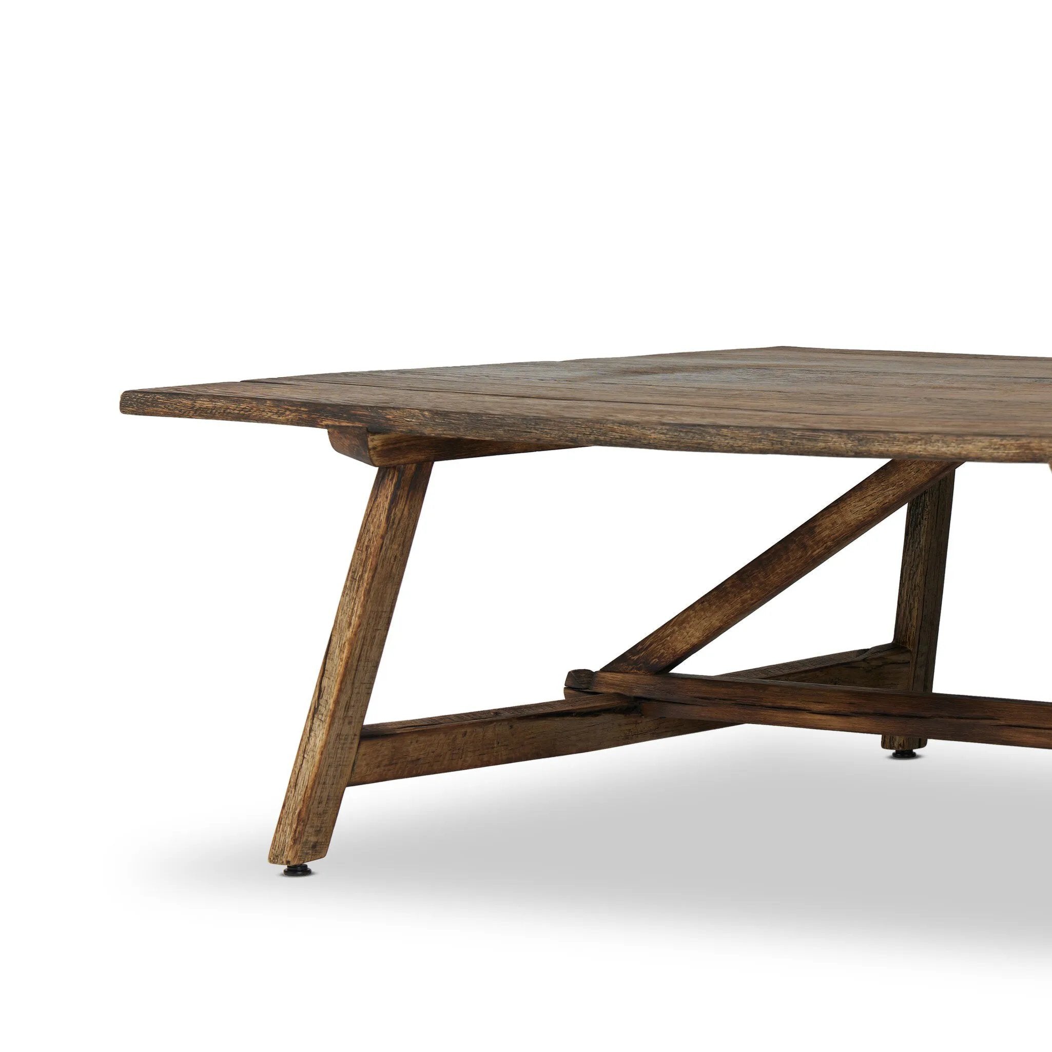 Featuring Elio Burnt Bleached Oak Small Coffee Table by Four Hands at Amethyst Home. Center your living space with a Wabi Sabi-inspired coffee table. Crafted from burnt bleached oak with a trellis base and wide plank top, this artisanal piece embraces the natural cracks and graining reflective of organic materials to bring a beautiful, character-rich look to y. Amethyst Home provides interior design, new home construction design consulting, vintage area rugs, and lighting in the Dallas metro area.