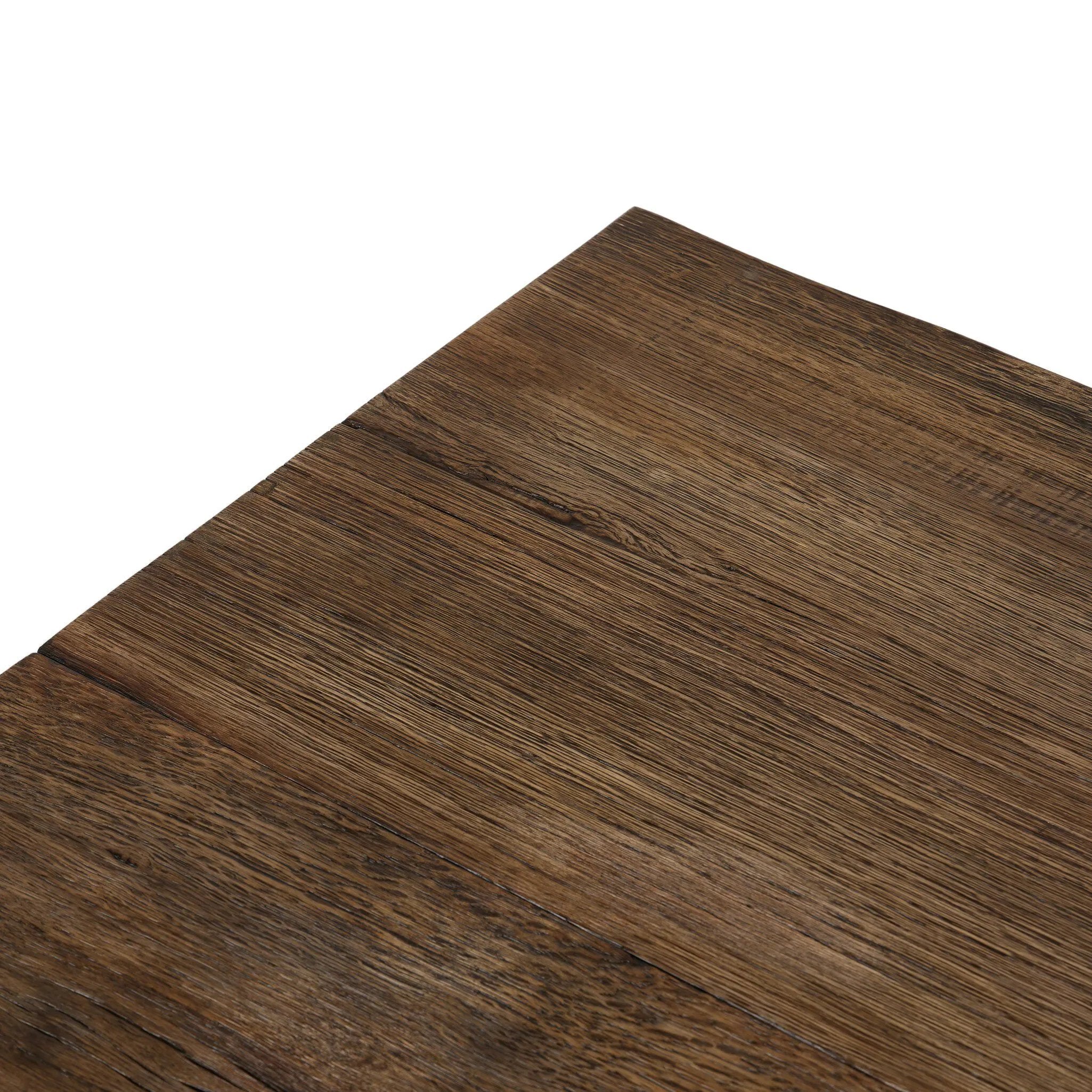 Featuring Elio Burnt Bleached Oak Small Coffee Table by Four Hands at Amethyst Home. Center your living space with a Wabi Sabi-inspired coffee table. Crafted from burnt bleached oak with a trellis base and wide plank top, this artisanal piece embraces the natural cracks and graining reflective of organic materials to bring a beautiful, character-rich look to yo. Amethyst Home provides interior design, new home construction design consulting, vintage area rugs, and lighting in the Tampa metro area.