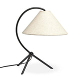 Featuring Emile Matte Black Table Lamp by Four Hands at Amethyst Home. A dramatically curved silhouette and tripod base of matte black metal pair with a flax linen shade for a shapely, minimalist feel.Overall Dimensions: 16.50"w x 14.00"d x 19.00"hWeight : 3.22 lbsMaterials : Iron, Thermoplastic, 75% Flax/Linen, 25% Cotton. Amethyst Home provides interior design, new home construction design consulting, vintage area rugs, and lighting in the Charlotte metro area.
