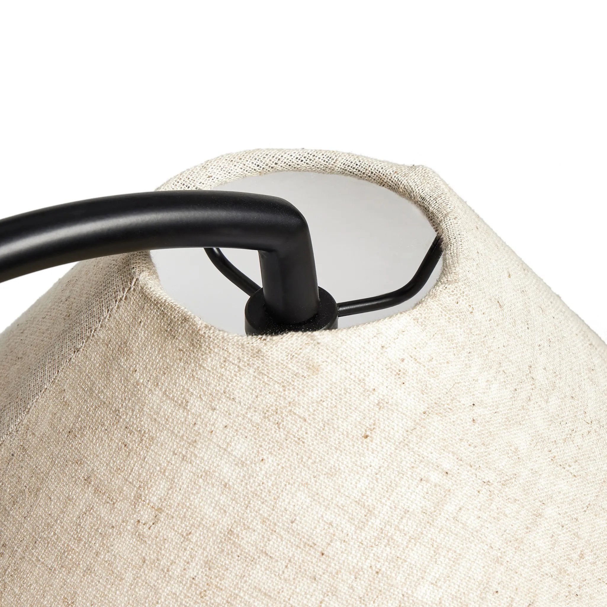 Featuring Emile Matte Black Table Lamp by Four Hands at Amethyst Home. A dramatically curved silhouette and tripod base of matte black metal pair with a flax linen shade for a shapely, minimalist feel.Overall Dimensions: 16.50"w x 14.00"d x 19.00"hWeight : 3.22 lbsMaterials : Iron, Thermoplastic, 75% Flax/Linen, 25% Cotton. Amethyst Home provides interior design, new home construction design consulting, vintage area rugs, and lighting in the Omaha metro area.