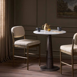 Featuring Esther Lavon Flint Bar + Counter Stool by Four Hands at Amethyst Home. Modern materials place an updated twist on the traditional bar stool. Linen/cotton blend cushioning features a faint pinstripe for a unique-while-versatile look. Simply framed by brown oak and perfect in pairs or multiples. Overall Dimensions: Counter:
21.25"w x 24.25"d x 40.00". Amethyst Home provides interior design, new home construction design consulting, vintage area rugs, and lighting in the Monterey metro area.