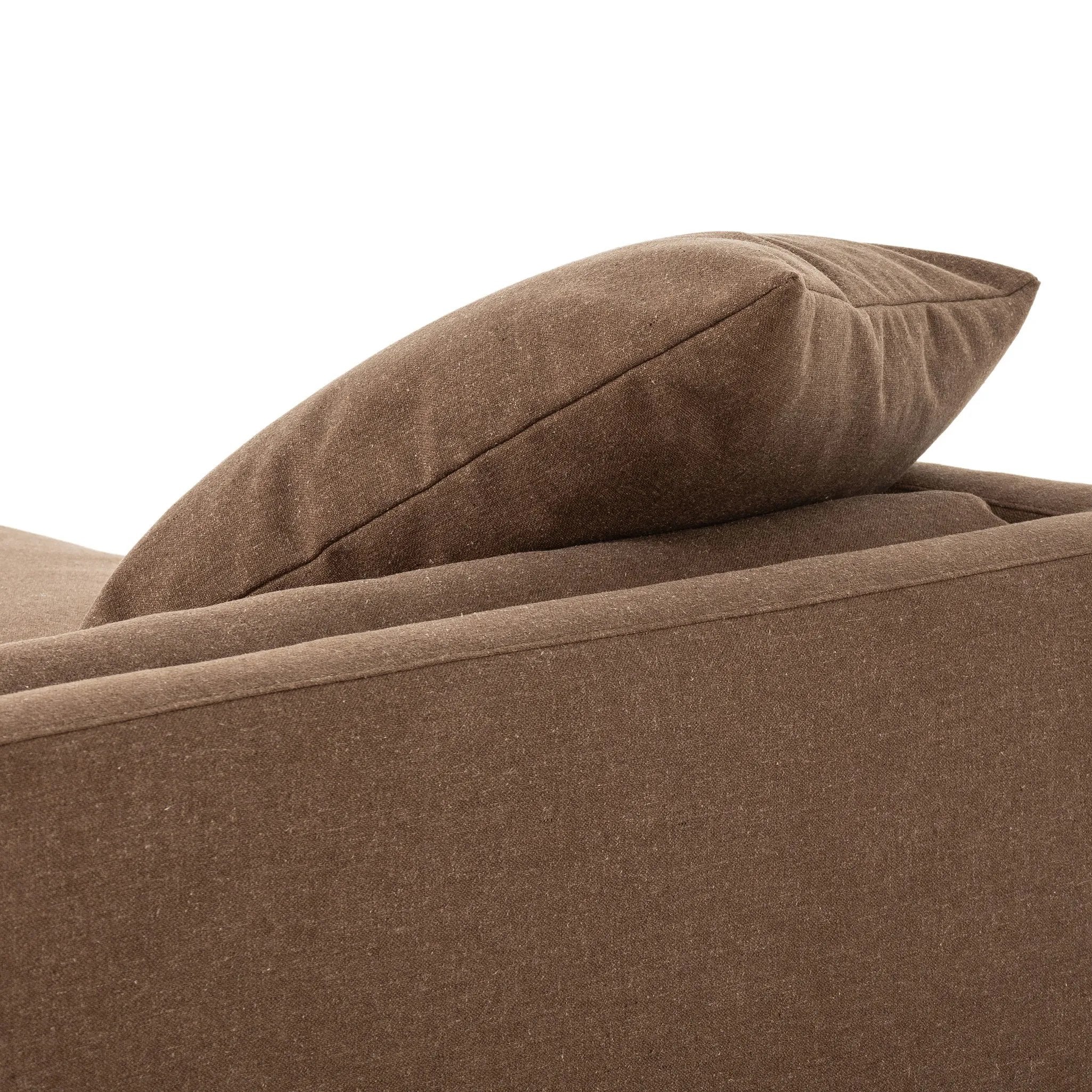 Featuring Everly Antwerp Cafe Tete A Tete Chaise by Four Hands at Amethyst Home. Classic goes contemporary. A cocoa-finished parawood base supports low, deep seating of performance-grade upholstery. Designed with track arms on both ends for a clean touch. Performance fabrics are specially created to withstand spills, stains, high traffic and wear, ensuring . Amethyst Home provides interior design, new home construction design consulting, vintage area rugs, and lighting in the Charlotte metro area.