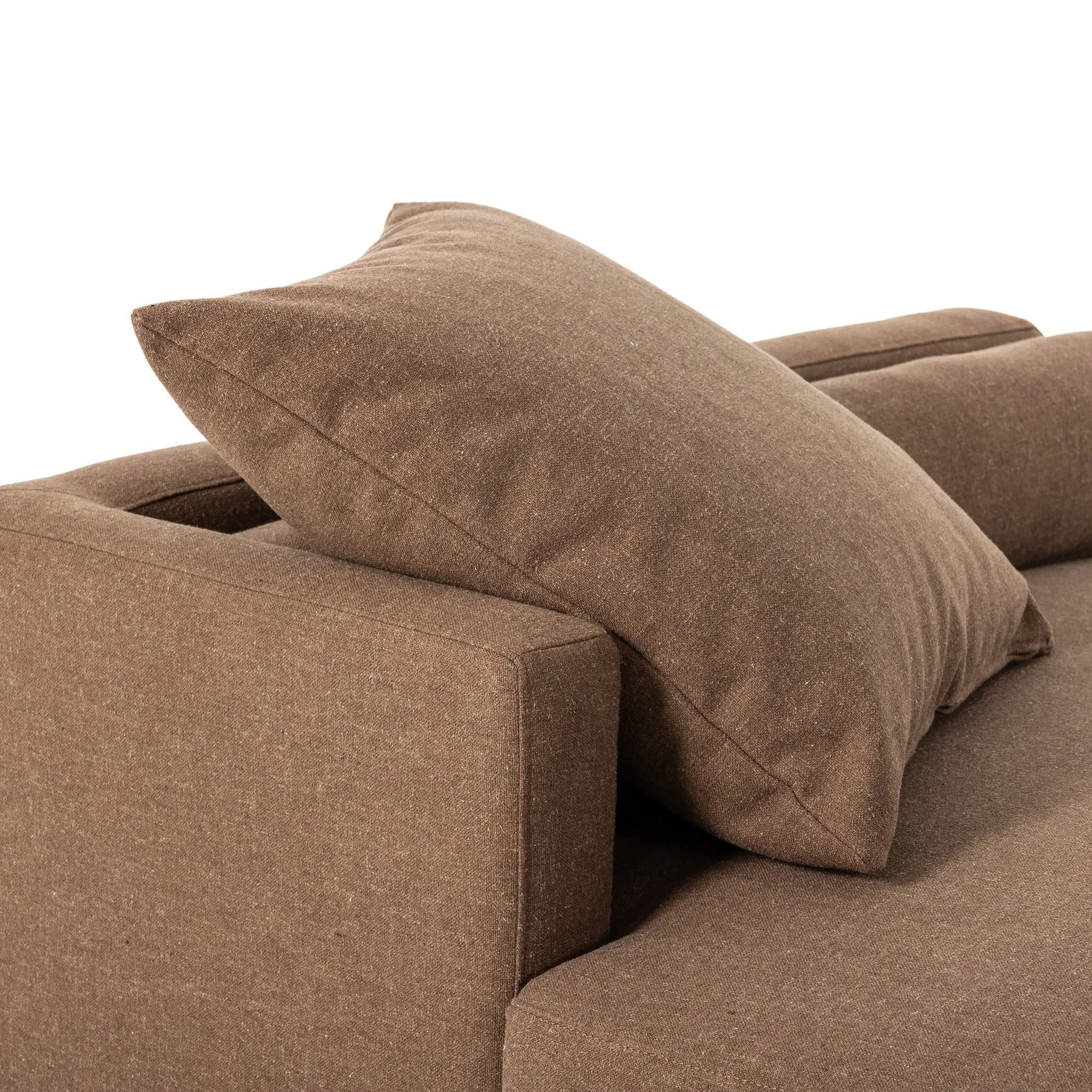 Featuring Everly Antwerp Cafe Tete A Tete Chaise by Four Hands at Amethyst Home. Classic goes contemporary. A cocoa-finished parawood base supports low, deep seating of performance-grade upholstery. Designed with track arms on both ends for a clean touch. Performance fabrics are specially created to withstand spills, stains, high traffic and wear, ensurin. Amethyst Home provides interior design, new home construction design consulting, vintage area rugs, and lighting in the Los Angeles metro area.