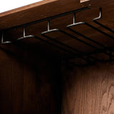 Featuring Ezri Cocoa Oak Bar & Wine Storage Bar Cabinet by Four Hands at Amethyst Home. Maximize your storage space and elevate your home decor with the Ezri Cocoa Oak Bar & Wine Storage Bar Cabinet. This elegant cabinet offers ample storage for your bar essentials, while also serving as a sophisticated piece of furniture. Crafted from premium oak, this c. Amethyst Home provides interior design, new home construction design consulting, vintage area rugs, and lighting in the Los Angeles metro area.