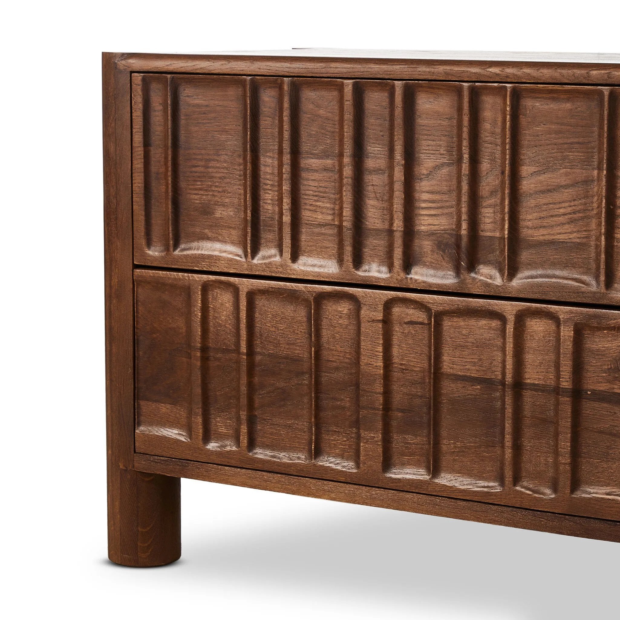 Featuring Ezri Cocoa Oak Nightstand by Four Hands at Amethyst Home. Cocoa-finished oak, organic carving and cylinder legs craft a primitive look, while wood's varying grain colors bring unique character to each piece.
32.00"w x 20.00"d x 25.00"h
Collection: AidenColors: Cocoa OakMaterials: Solid Oak, Oak VeneerWeight: 90.83 lbs. Amethyst Home provides interior design, new home construction design consulting, vintage area rugs, and lighting in the Newport Beach metro area.