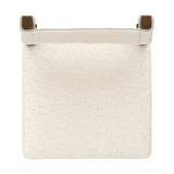 Mixed materials at their finest. Brown parawood forms a slight, simple frame for squared seating of neutral performance-grade upholstery. Charcoal top-grain leather backing takes this modern-minded dining chair to the next level Amethyst Home provides interior design, new home construction design consulting, vintage area rugs, and lighting in the Seattle metro area.