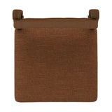 Mixed materials at their finest. Brown parawood forms a slight, simple frame for squared seating of neutral performance-grade upholstery. Charcoal top-grain leather backing takes this modern-minded dining chair to the next level Amethyst Home provides interior design, new home construction design consulting, vintage area rugs, and lighting in the Alpharetta metro area.