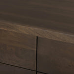 Inspired by French antique design, this dresser stands on round tapered legs with a prominent overhang top. Made of mango wood with cast iron key ring pulls, six drawers make it a versatile addition to the bedroom Amethyst Home provides interior design, new home construction design consulting, vintage area rugs, and lighting in the Los Angeles metro area.