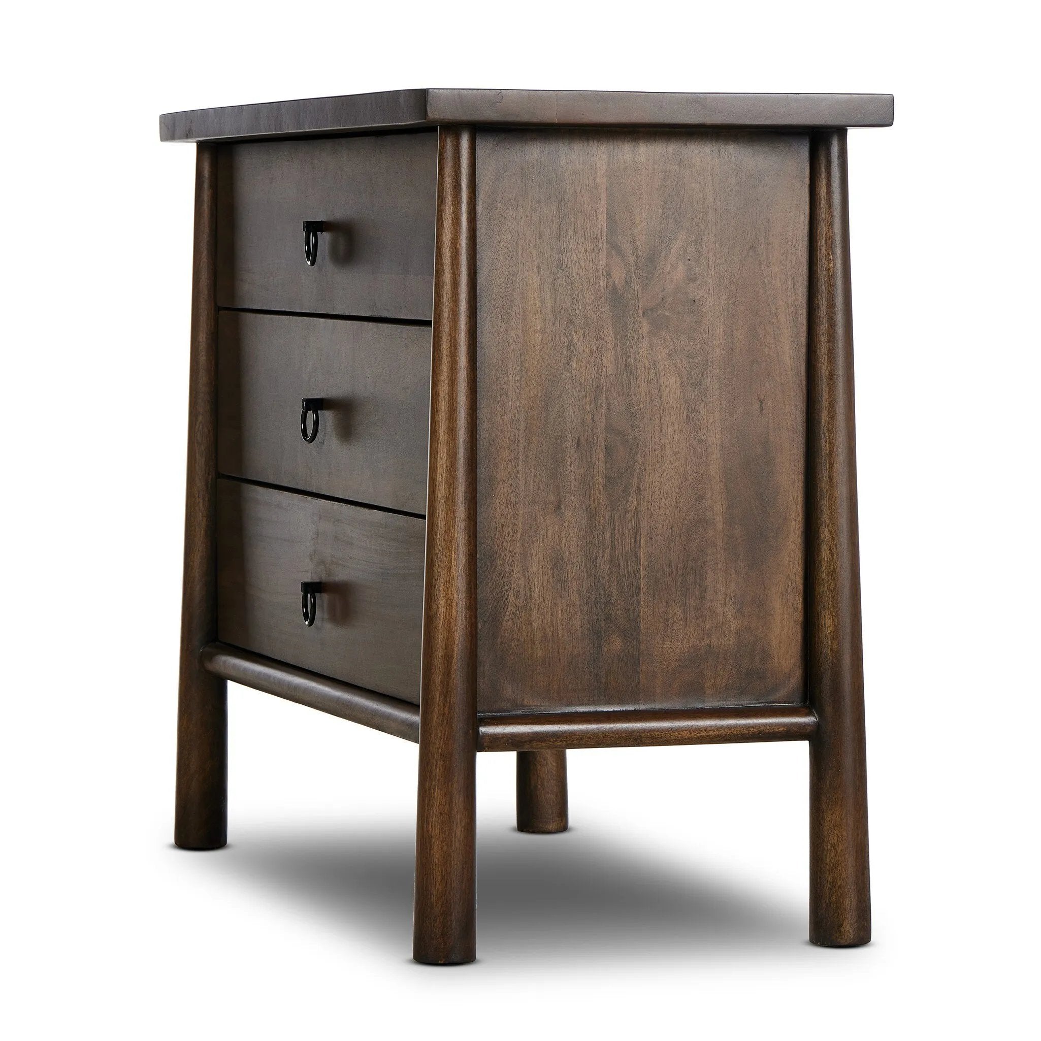 Featuring Freddie Brown Chest by Four Hands at Amethyst Home. Inspired by French antique design, this dresser stands on round tapered legs with a prominent overhang top. Made of mango wood with cast iron key ring pulls, three drawers make it a versatile choice as a dresser or nightstand.
Overall Dimensions: 20.0" L x 40.0 " W x 34.0" H
Collection: MayaColor. Amethyst Home provides interior design, new home construction design consulting, vintage area rugs, and lighting in the Nashville metro area.