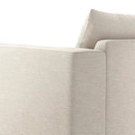 Welcome to the modern lounging essential. A timeless track arm sofa is upholstered in a neutral oatmeal performance fabric and finished with wooden block legs. Performance fabrics are specially created to withstand spills, stains, high traffic and wear, ensuring long-term comfort and unmatched durability Amethyst Home provides interior design, new home construction design consulting, vintage area rugs, and lighting in the San Diego metro area.