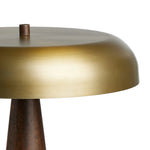 Featuring Griffin Russet Mango Table Lamp by Four Hands at Amethyst Home. A stylish nod to midcentury mushroom lamps, this beautifully scaled wooden lamp features a gleaming metal shade finished in aged brass. It's topped with a small wood finial to complete the look.Overall Dimensions: 20.00"w x 20.00"d x 22.75"hWeight : 15.78 lbsMaterials : Solid Mango, I. Amethyst Home provides interior design, new home construction design consulting, vintage area rugs, and lighting in the Nashville metro area.