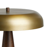 Featuring Griffin Russet Mango Table Lamp by Four Hands at Amethyst Home. A stylish nod to midcentury mushroom lamps, this beautifully scaled wooden lamp features a gleaming metal shade finished in aged brass. It's topped with a small wood finial to complete the look.Overall Dimensions: 20.00"w x 20.00"d x 22.75"hWeight : 15.78 lbsMaterials : Solid Mango, I. Amethyst Home provides interior design, new home construction design consulting, vintage area rugs, and lighting in the Nashville metro area.