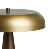 Featuring Griffin Russet Mango Table Lamp by Four Hands at Amethyst Home. A stylish nod to midcentury mushroom lamps, this beautifully scaled wooden lamp features a gleaming metal shade finished in aged brass. It's topped with a small wood finial to complete the look.Overall Dimensions: 20.00"w x 20.00"d x 22.75"hWeight : 15.78 lbsMaterials : Solid Mango, I. Amethyst Home provides interior design, new home construction design consulting, vintage area rugs, and lighting in the Nashville metro area.