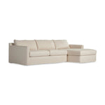 Featuring Hampton Evere Creme 2-Piece Right Chaise Slipcover Sectional by Four Hands at Amethyst Home. Proudly built by American makers using US-sourced materials and mechanisms. This slipcovered sectional features clean track arms for a classic, traditional look, PFAS-free performance fabric, and feather filling for a plush sit. Slipcovered styles are fu. Amethyst Home provides interior design, new home construction design consulting, vintage area rugs, and lighting in the Los Angeles metro area.