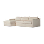 Featuring Hampton Evere Creme 2-Piece Left Chaise Slipcover Sectional by Four Hands at Amethyst Home. Proudly built by American makers using US-sourced materials and mechanisms. This slipcovered sectional features clean track arms for a classic, traditional look, PFAS-free performance fabric, and feather filling for a plush sit. Slipcovered styles are fully rem. Amethyst Home provides interior design, new home construction design consulting, vintage area rugs, and lighting in the Tampa metro area.