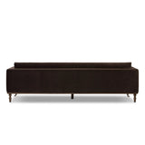 Mid-century modern with a dash of vintage detail, this bench-style sofa makes a statement. With traditional details like turn