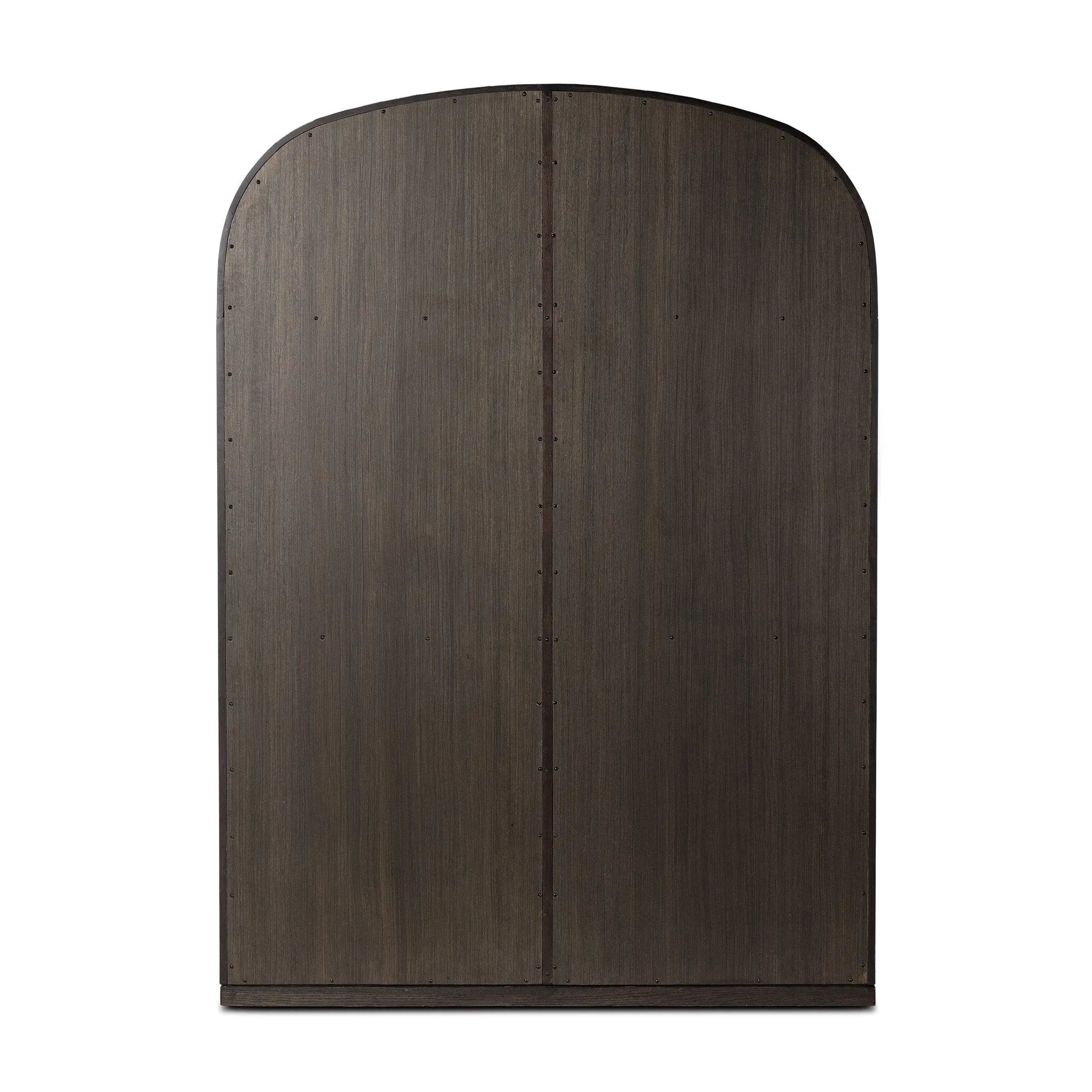 With rounded sides inspired by Eighties design, almond-finished oak brings depth into any room in your home. Spacious shelves