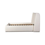 Angled wings anchor the sides of this reimagined shelter bed, grounding an upholstered bed frame. Off-white Crypton® performance fabric covers all-around cushioning. Crypton® performance fabric is specially engineered for protection against stains, moisture and odor Amethyst Home provides interior design, new home construction design consulting, vintage area rugs, and lighting in the Omaha metro area.