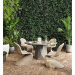 Grey-finished concrete and round shaping make for a naturally sleek planter, indoors or out. Cover or store inside during inclement weather and when not in use Amethyst Home provides interior design, new home construction design consulting, vintage area rugs, and lighting in the Park City metro area.