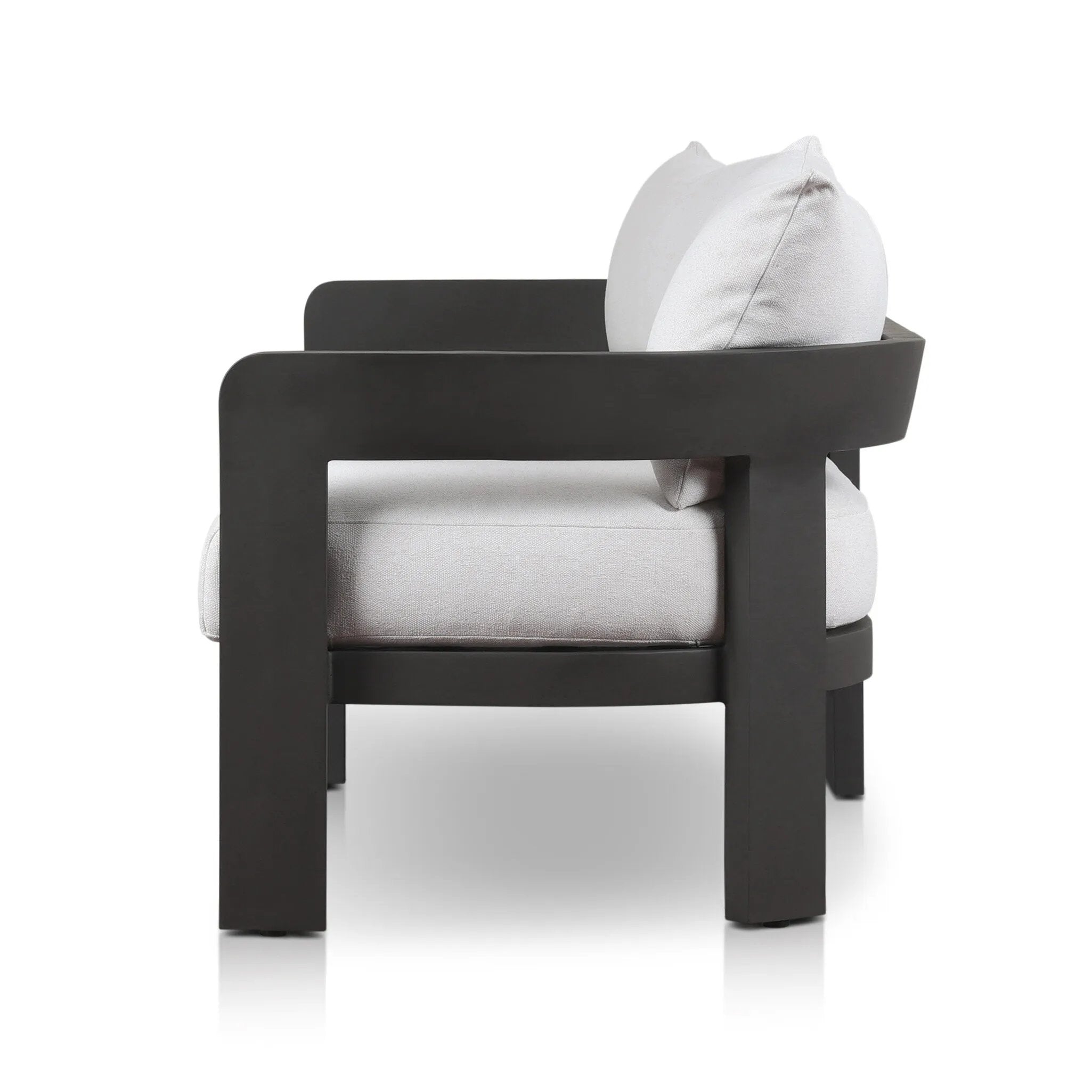 Featuring Jackson Alessi Linen Outdoor Metal Sofa by Four Hands at Amethyst Home. Expertly crafted sofa designed to elevate your outdoor space. Made with durable and high-quality linen fabric, this sofa is built to withstand the elements and provide comfort for years to come. Create a stylish and inviting outdoor oasis with the Jackson Alessi Linen Outdoor. Amethyst Home provides interior design, new home construction design consulting, vintage area rugs, and lighting in the Washington metro area.