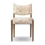 A midcentury-inspired piece brought to modern times. A supportive, sling-style back and seat cushion are upholstered in a soft, velvety fabric, with toasted oak armless framing Amethyst Home provides interior design, new home construction design consulting, vintage area rugs, and lighting in the Washington metro area.
