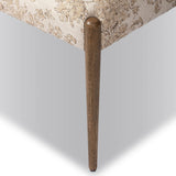 A midcentury-inspired piece brought to modern times. A supportive, sling-style back and seat cushion are upholstered in a soft, velvety fabric, with toasted oak armless framing Amethyst Home provides interior design, new home construction design consulting, vintage area rugs, and lighting in the Winter Garden metro area.