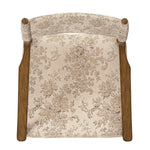 A midcentury-inspired piece brought to modern speed. A supportive, sling-style back and seat cushion are upholstered in a soft, velvety fabric, with toasted oak arms prime for the head of the table Amethyst Home provides interior design, new home construction design consulting, vintage area rugs, and lighting in the Park City metro area.