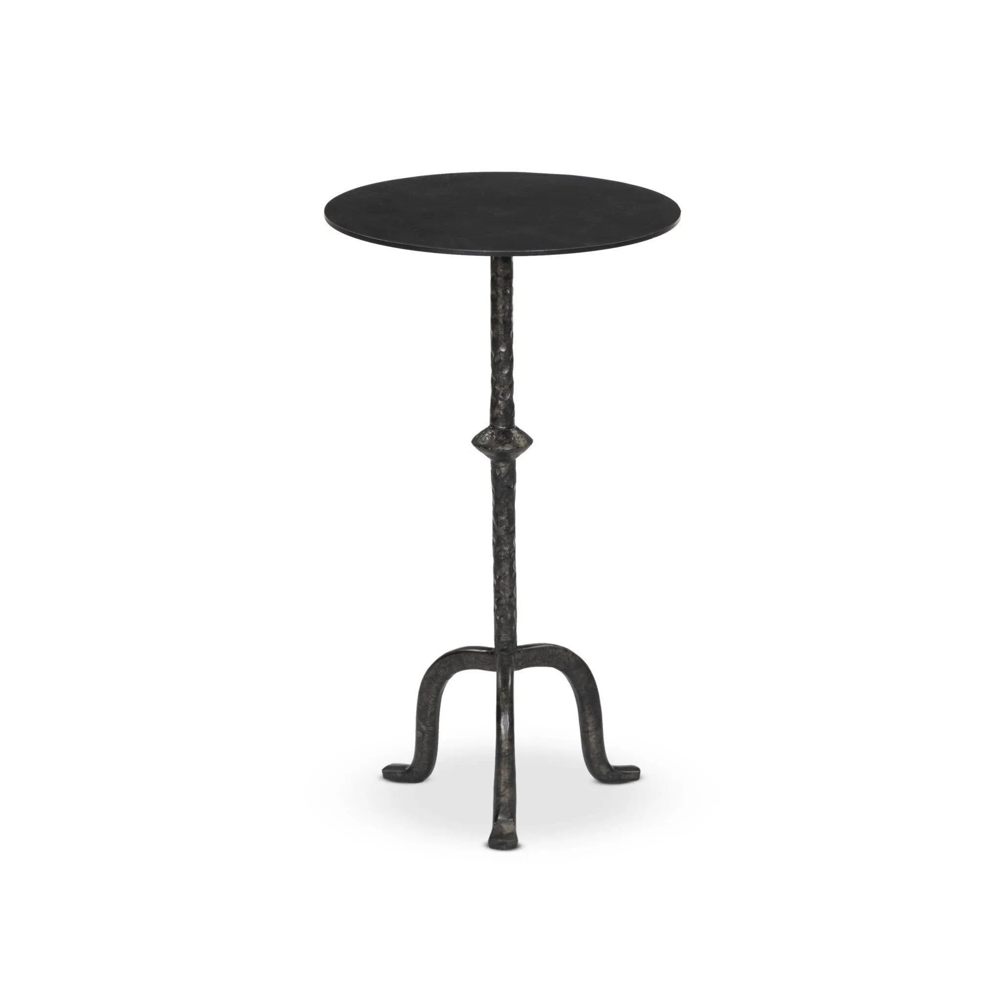 Featuring Jocelyn Raw Black Iron End Table by Four Hands at Amethyst Home. Formed from cast metal with a textured black finish, with turning details on the post for visual interest. Three curved legs are inspired by classic antique metal tables.
Size: 12" L x 12" W x 21" H
Materials: IronWeight: 4 lbs. Amethyst Home provides interior design, new home construction design consulting, vintage area rugs, and lighting in the Nashville metro area.