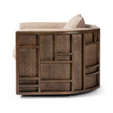 Featuring June Alcala Fawn Swivel Chair by Four Hands at Amethyst Home. Introducing the June Alcala Fawn Swivel Chair. This stylish and versatile chair allows for 360-degree movement, providing maximum comfort and flexibility. With its modern design and smooth swivel action, this chair is perfect for any room and will add a touch of sophistication to your space. Amethyst Home provides interior design, new home construction design consulting, vintage area rugs, and lighting in the Omaha metro area.