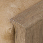 Make your space stand out with a unique accent bench of solid oak and hair on hide. Reflective of hides' one-of-a-kind nature, a variance in coloring, pattern and hair length is to be expected Amethyst Home provides interior design, new home construction design consulting, vintage area rugs, and lighting in the Newport Beach metro area.