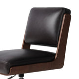 Featuring Landon Sonoma Black Armless Desk Chair by Four Hands at Amethyst Home. A nod to midcentury design, a molded wood frame veneered in rich walnut is paired with black top-grain leather cushions for maximum comfort. Height adjustable and 360-degree swivel function for ease in the workplace.
Overall Dimensions: 26.75" L x 20.5 " W x 34.0" H
Materials: . Amethyst Home provides interior design, new home construction design consulting, vintage area rugs, and lighting in the Charlotte metro area.