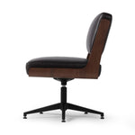 Featuring Landon Sonoma Black Armless Desk Chair by Four Hands at Amethyst Home. A nod to midcentury design, a molded wood frame veneered in rich walnut is paired with black top-grain leather cushions for maximum comfort. Height adjustable and 360-degree swivel function for ease in the workplace.
Overall Dimensions: 26.75" L x 20.5 " W x 34.0" H
Materials:. Amethyst Home provides interior design, new home construction design consulting, vintage area rugs, and lighting in the Des Moines metro area.